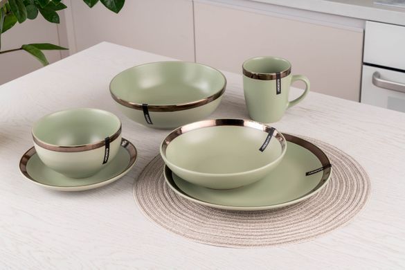 Тарілка обідня Ardesto Liguria Green bay, 26см, кераміка, зелений