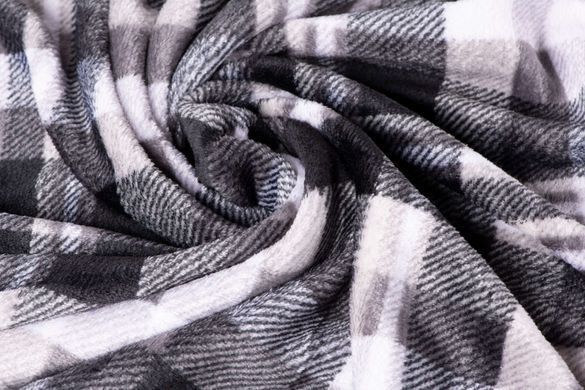 Плед Ardesto Flannel, 160х200см, клітинка сіра, 100% поліестер