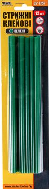 Стрижні клейові MASTERTOOL 7.2х200 мм 12 шт зелені 42-1157