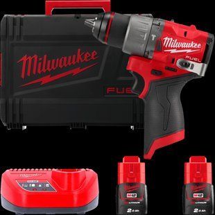Дриль-шуруповерт з ударом акумуляторний безщітковий MILWAUKEE, M12 FPD2-202X, 37Нм (зарядний пристрій С12 С, 2 акумулятори М12 В