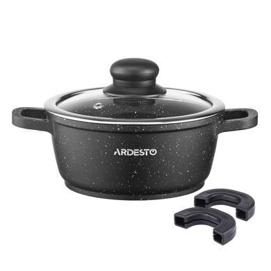 Каструля зі скляною кришкою Ardesto Gemini Anzio, 1.2л, алюміній, чорний