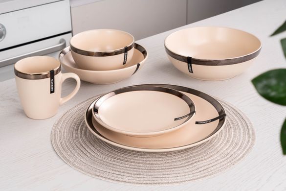 Тарілка супова Ardesto Liguria Cream, 20см, кераміка, кремовий