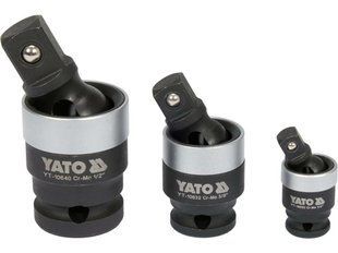 Удлинители карданные ударные YATO: квадраты - 1/2", 3/8", 1/4", 3 шт [5/20]