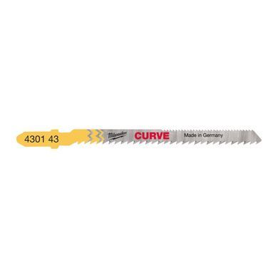 Полотна для лобзиков Curve MILWAUKEE, 75х2,5мм, (5шт), (древесина, фигурный рез)