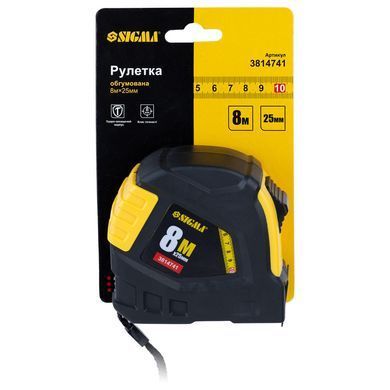 Рулетка обгумована 8м&times;25мм SIGMA (3814741)