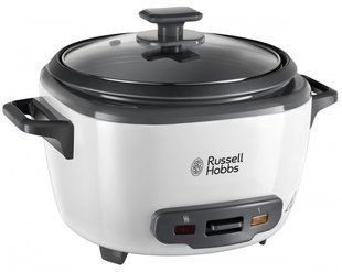 Рисоварка Russell Hobbs, 500Вт, чаша-3,3л, механічне керування, знімна кришка, нерж. сталь, чорно-біла