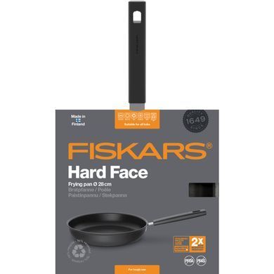 Сковорода Fiskars Hard Face, 28см, покриття Hardtec Superior, алюм., індукція, чорний