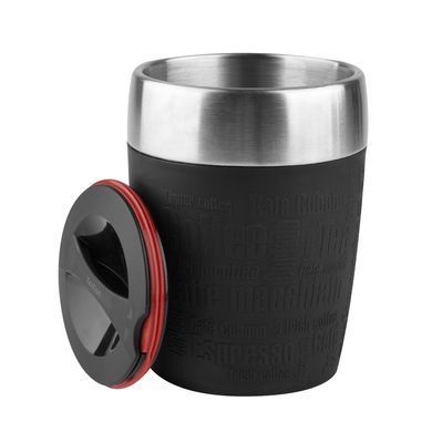 Термочашка Tefal Travel Cup, 200мл, діам87, t хол. 6г, гар.3г, нерж.сталь+пластик, чорний