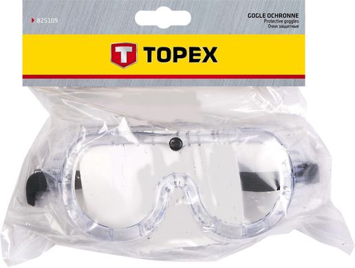 Окуляри захисні TOPEX, вентиляційні отвори, прозорий