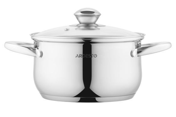 Кастрюля со стеклянной крышкой Ardesto Gemini Gourmet Spoleto, 2.3л, нержавеющая сталь