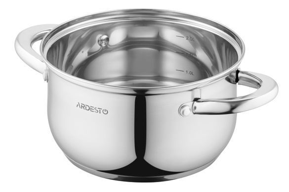 Кастрюля со стеклянной крышкой Ardesto Gemini Gourmet Spoleto, 2.3л, нержавеющая сталь