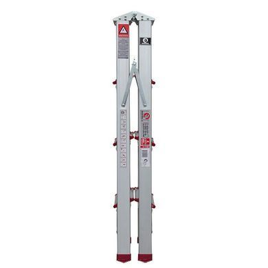 Стрем'янка алюмінієва&nbsp;двостороння&nbsp;4 сходинки, висота - 880 мм INTERTOOL LT-1104