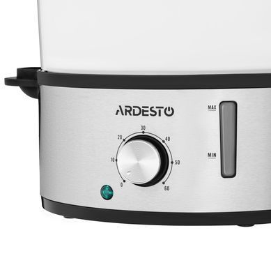 Пароварка ARDESTO 800Вт, чаша-3.4/3.4/3.4л, резервуар для воды -1л, механическое управление, 3 яруса, металл/пластик, черный