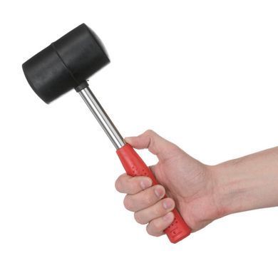 Киянка резиновая 680 г,&nbsp;80 мм, черная резина, метал. ручка INTERTOOL HT-0232