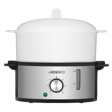 Пароварка ARDESTO 800Вт, чаша-3.4/3.4/3.4л, резервуар для воды -1л, механическое управление, 3 яруса, металл/пластик, черный