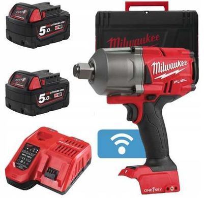 Гайковерт акумуляторний безщітковий 3/4'' MILWAUKEE, M18 ONEFHIWF34-502X, 2034Нм, з кільцем (зарядний пристрій M12-18 FC, 2 акум