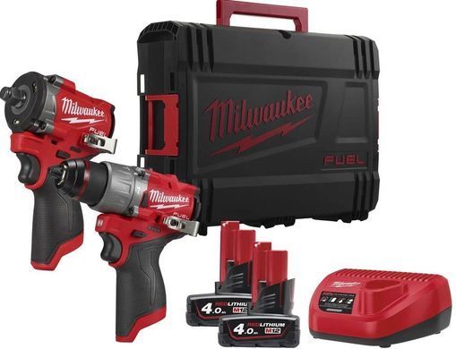 Набор из двух инструментов бесщеточных аккумуляторных MILWAUKEE (арт.9494300008 аккумуляторная ударная дрель M12 FPD2-402X, арт.9494300009