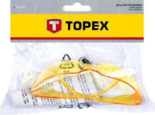 Окуляри захисні TOPEX, полікарбонат, жовтий