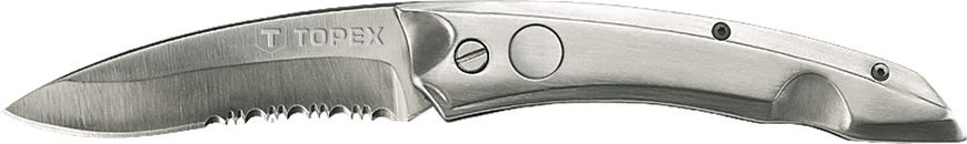 Нож складной TOPEX, фиксатор, лезвие 80 мм, держатель металлический, 205 мм