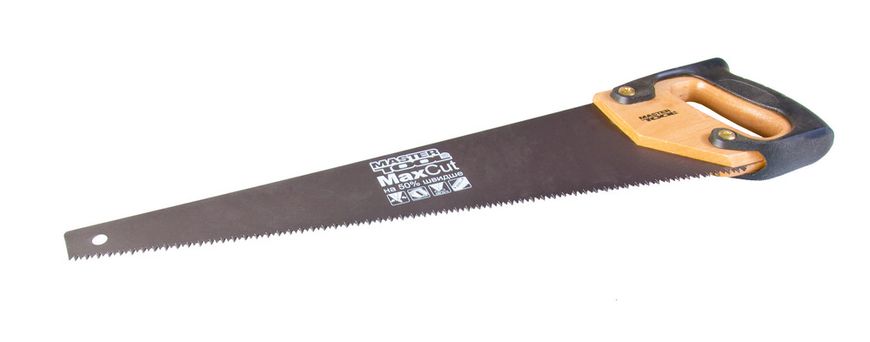 Ножовка столярная MASTERTOOL 450 мм 7TPI MAX CUT каленый зуб 3-D заточка тефлоновое покрытие 14-2345