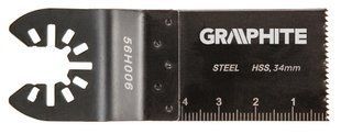 Полотно пилочное для многофункционального инструмента GRAPHITE, HSS, по металлу, ширина лезвия 34 мм.
