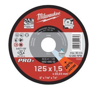 Диск відрізний по металу MILWAUKEE, SCS 41/125х1,5 PRO+, діаметр 125мм