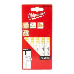 Полотна для лобзиков SPECIAL MILWAUKEE, 60х1,9мм (5шт), (ламинат, паркетная доска)