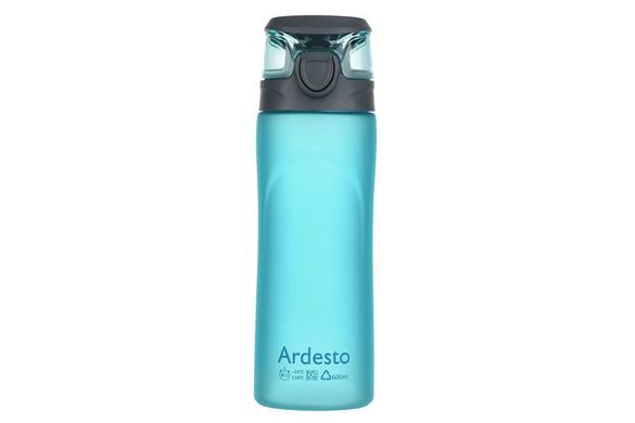 Пляшка для води Ardesto 600 мл, блакитна, пластик