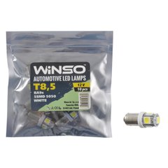 Автолампа LED Winso 12V SMD T8.5 BA9s, 10шт