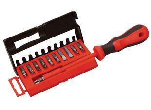 Викрутка діелектрична MASTERTOOL з насадками 25 мм 11 ел (SL4/SL5/SL6/SL7/PH1/PH2/PH3/PZ1/PZ2/T15/T20) в кейсі 40-0041