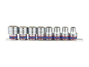 Набір головок 1/2" 8 од. 12-ти грані, (10-22mm) на планці