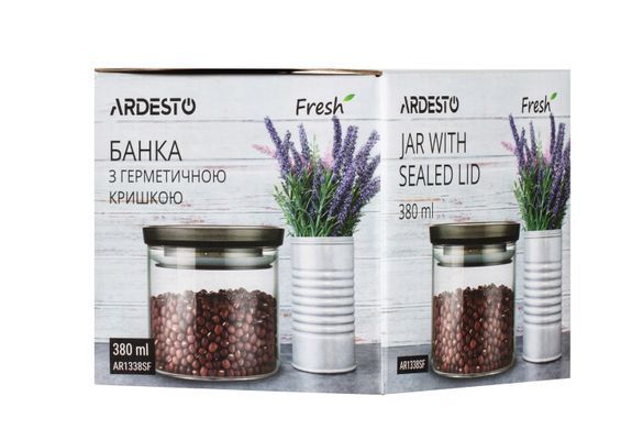 Банка для зберігання Ardesto Fresh, 380мл, скло, пластик, прозорий