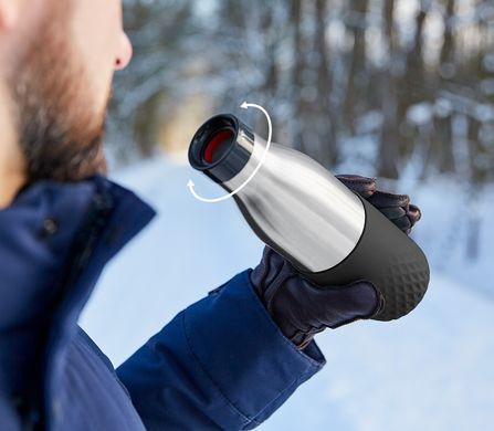 Термобутылка Tefal Bludrop soft touch, 500мл, нержавеющая сталь, графитовый
