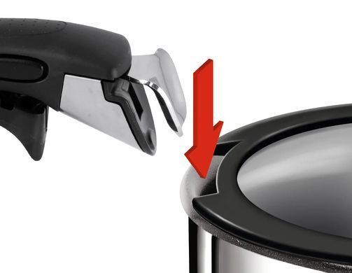Кришка Tefal Ingenio 28см, скло, силікон, прозоро-чорний