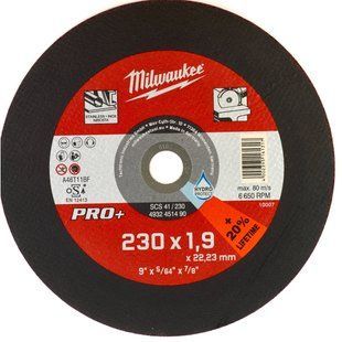 Диск відрізний по металу MILWAUKEE, SCS 41/230х1,9 PRO+, діаметр 230мм