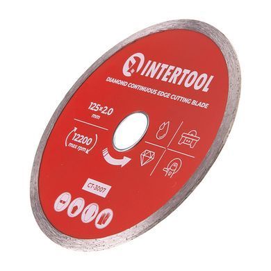 Диск отрезной алмазный по плитке, со сплошной кромкой, 125 мм, 22-24% INTERTOOL CT-3007