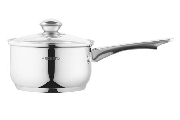 Ковш со стеклянной крышкой Ardesto Gemini Gourmet Spoleto, 1.6л, нержавеющая сталь