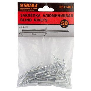 Заклепки алюмінієві Premium 3.2&times;12.7мм 50шт SIGMA (2611461)