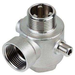 Соединитель пятивыводной + обратный клапан 80мм M1&rdquo;&times;F1&rdquo;&times;F1&rdquo;&times;M1/4&rdquo;&times;F1/4&rdquo; Silver 480г AQUATICA (779601)