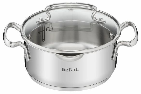 Кастрюля Tefal DUETTO+, 2л, с крышкой, нержавеющая сталь, стекло