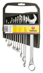 Ключи гаечные TOPEX, набор 12 ед., комбинированные, 6-22 мм