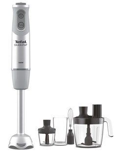 Блендер Tefal погружной Quickchef Quartzite, 1000Вт, 8в1, чаша-800мл, чоппер 500мл, спиралайзер, турборежим, серо-черный