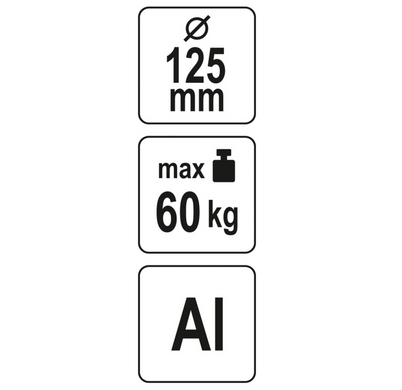 Присоска для монтажу скла YATO: чашка &Oslash;= 125 мм, m= 60 кг [30]