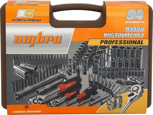 94 предмета, универсальный набор инструментов 1/4", 1/2", OMT94S ОMBRA