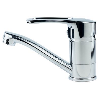 Смеситель MD &Oslash;40 для кухни гусак прямой 150мм на шпильке AQUATICA (MD-2B144C)