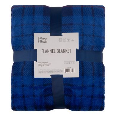 Плед ARDESTO Flannel 160х200см, 100% полиэстер, клеточка, синий