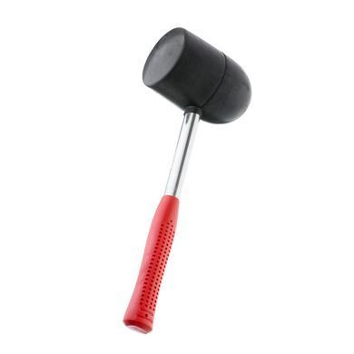 Киянка резиновая 1250г, 90 мм черная резина, металлическая ручка INTERTOOL HT-0228