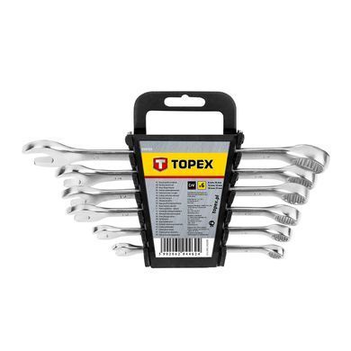 Ключі гайкові TOPEX, набір 6 од., комбіновані, 8-17 мм, CrV