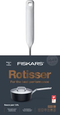 Ковш Fiskars Rotisser 1,6л, мет. крышка, алюминий, черный