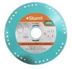 Алмазный диск по металлу Sturm 5170702, 125x22 мм